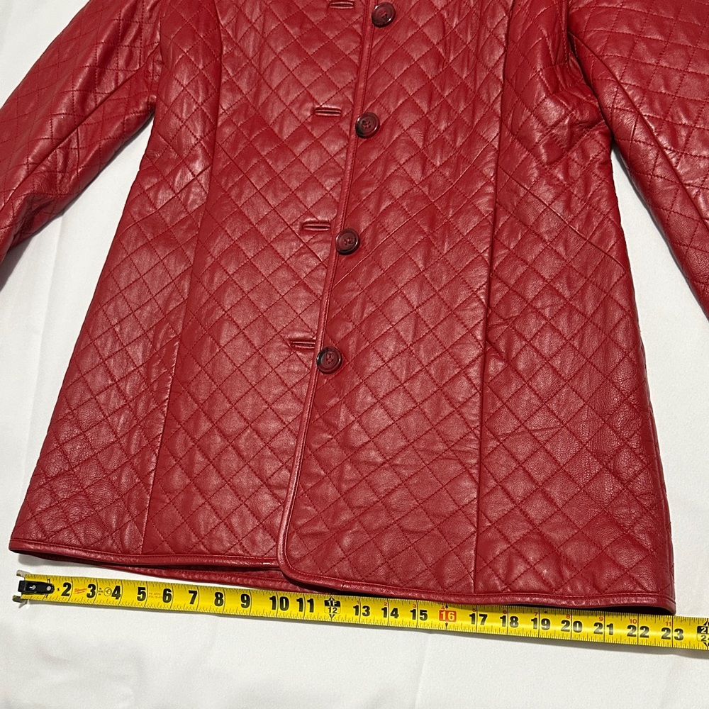 Neiman Marcus Red Leather Jacket - Picture 14 of 16